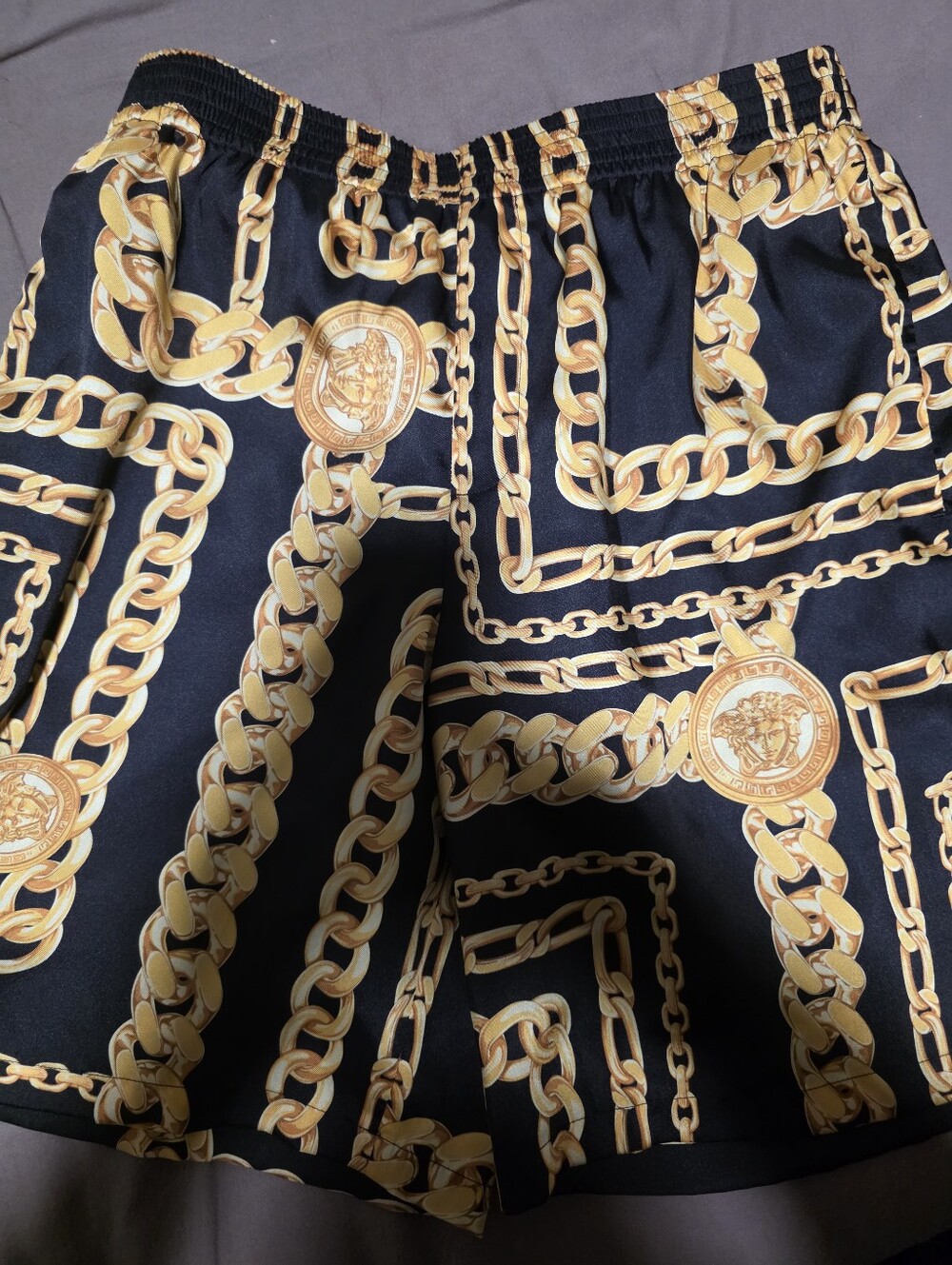 Versace mens twill poly shorts